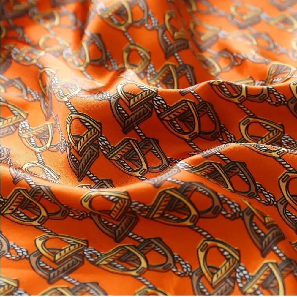 Orange Saddle Silky Scarf